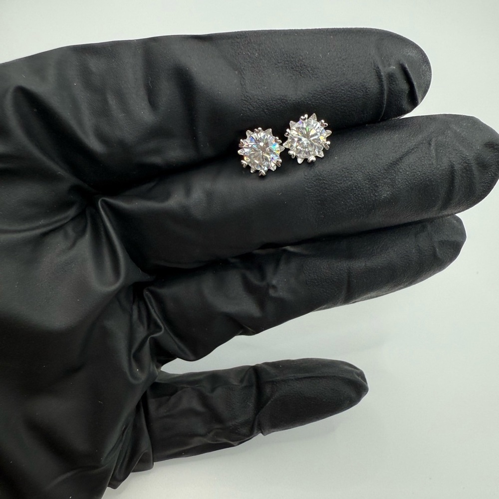 2ct Moissanite Stud Earrings .925 Silver